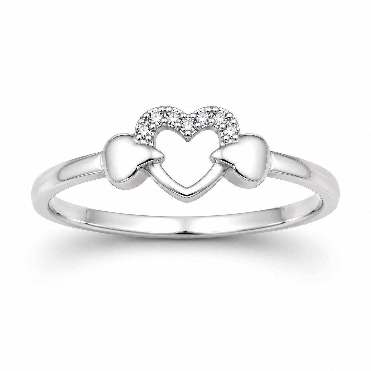 DAINTY HEART RING — ΔΑΧΤΥΛΙΔΙ ΑΣΗΜΙ 925 ΜΕ ΖΙΡΓΚΟΝ ΚΑΙ ΣΧΗΜΑ ΚΑΡΔΙΑΣ