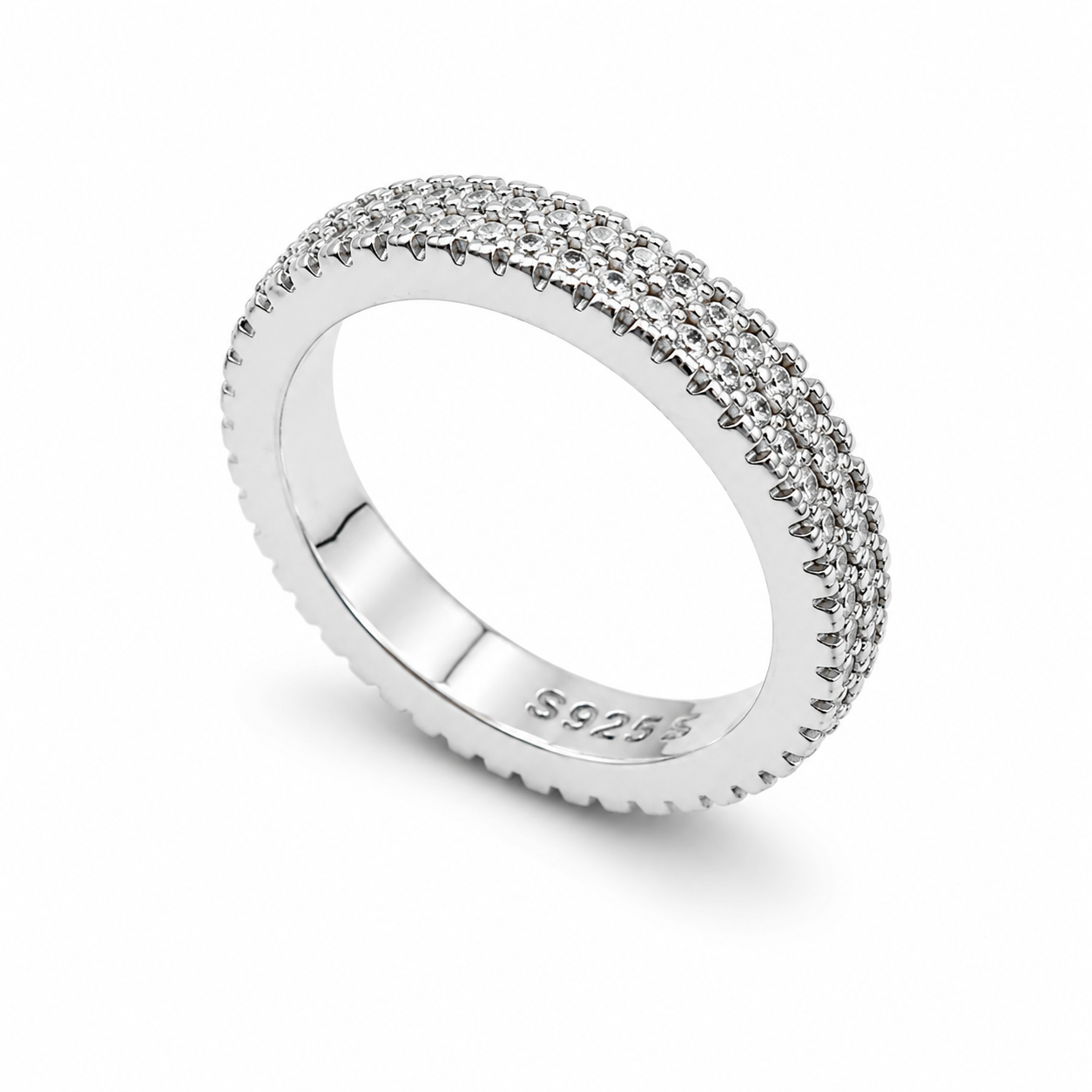 PAVE ETERNITY BAND RING — ΔΑΧΤΥΛΙΔΙ ΑΣΗΜΙ 925 ΜΕ ΖΙΡΓΚΟΝ ΣΕΙΡΕ