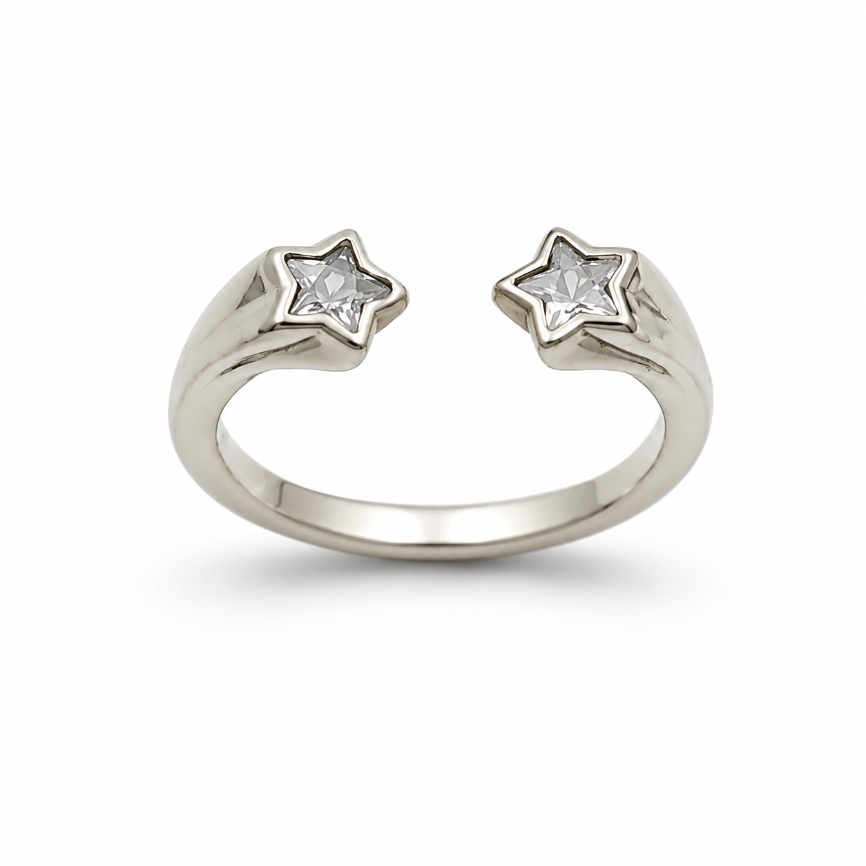 TWIN STAR RING — ΔΑΧΤΥΛΙΔΙ ΑΣΗΜΙ 925 ΜΕ ΔΥΟ ΖΙΡΓΚΟΝ ΣΕ ΣΧΗΜΑ ΑΣΤΕΡΙ