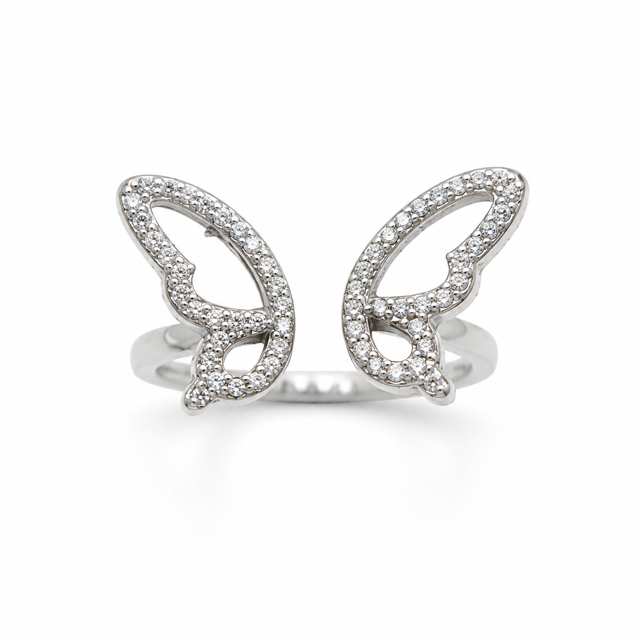 OPEN WINGS RING — ΔΑΧΤΥΛΙΔΙ ΑΣΗΜΙ 925 ΜΕ ΖΙΡΓΚΟΝ ΣΕ ΣΧΗΜΑ ΦΤΕΡΩΝ