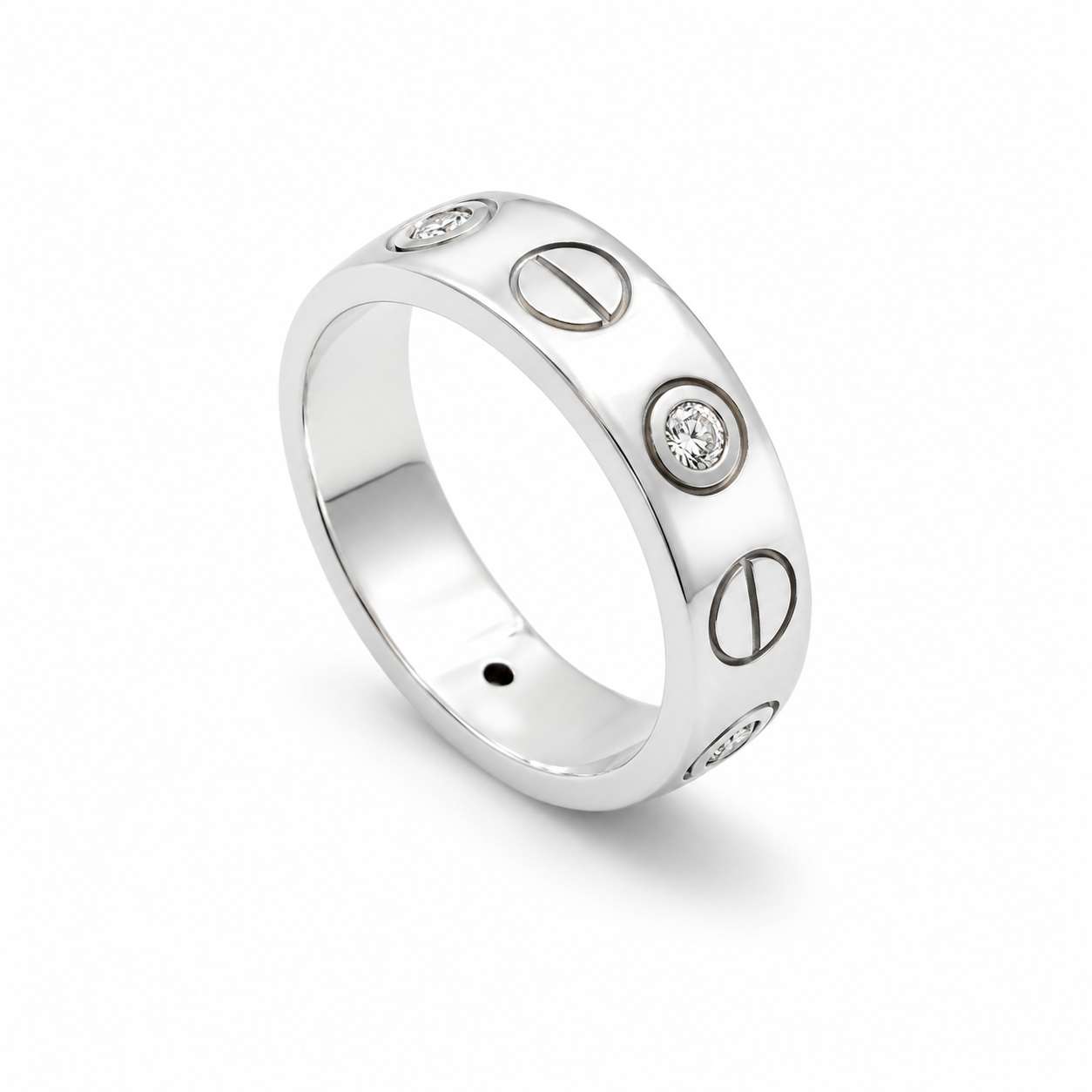 SCREW MOTIF CHEVALIER RING — ΔΑΧΤΥΛΙΔΙ ΑΣΗΜΙ 925 ΑΣΗΜΙ ΧΡΩΜΑ ΜΕ ΖΙΡΓΚΟΝ ΚΑΙ ΣΧΕΔΙΟ ΒΙΔΕΣ