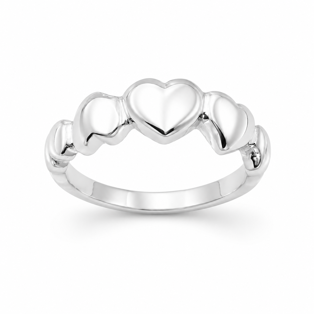 TRIPLE HEART RING — ΔΑΧΤΥΛΙΔΙ ΑΣΗΜΙ 925 ΜΕ ΤΡΕΙΣ ΚΑΡΔΙΕΣ