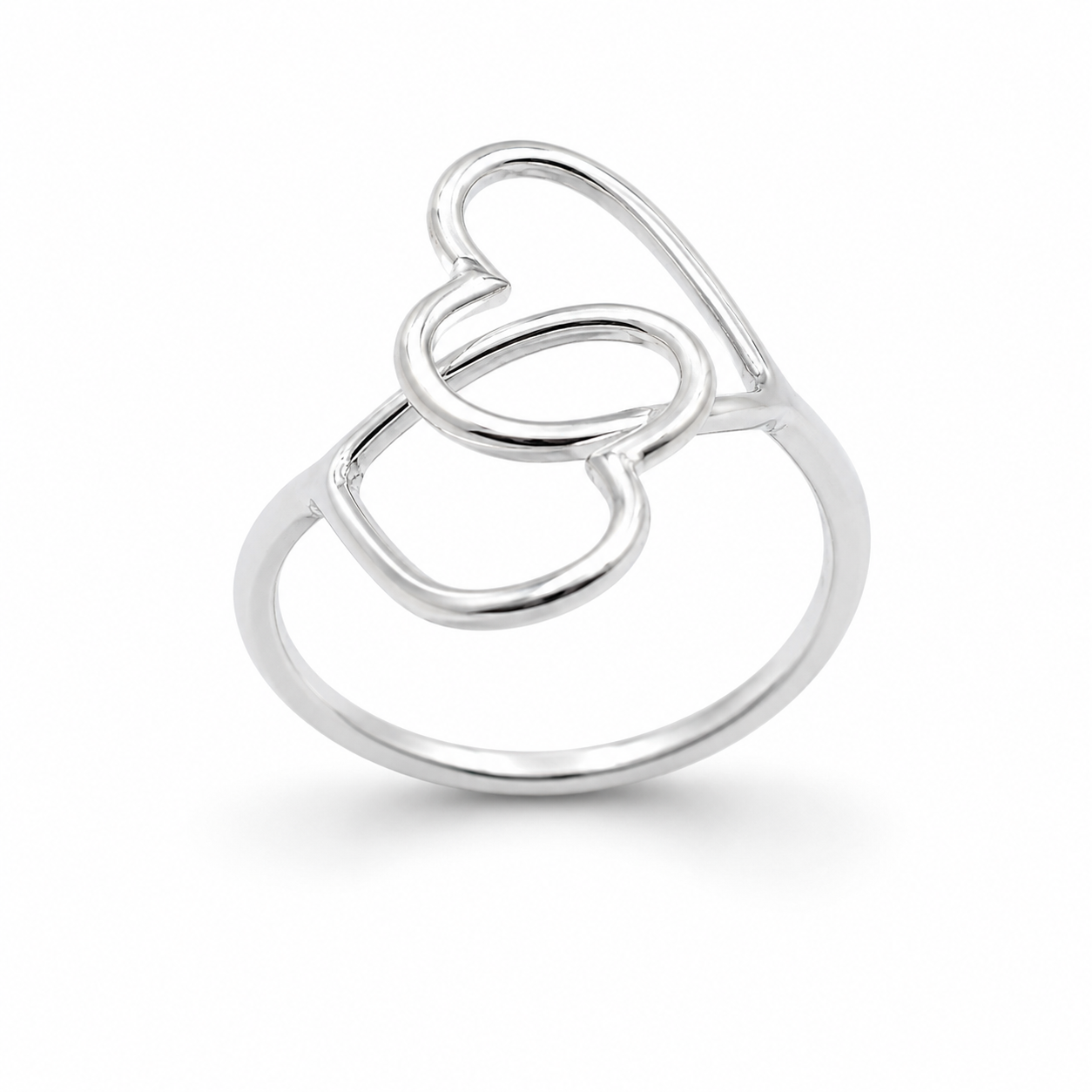 INFINITY HEARTS RING — ΔΑΧΤΥΛΙΔΙ ΑΣΗΜΙ 925 ΜΕ ΔΙΠΛΗ ΚΑΡΔΙΑ
