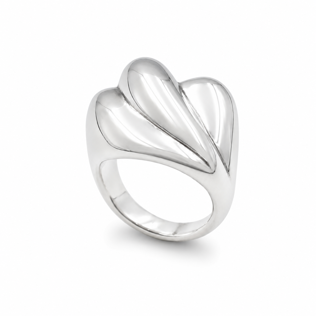 PETAL FAN RING — ΔΑΧΤΥΛΙΔΙ ΑΣΗΜΙ 925 ELECTROFORMING ΓΥΑΛΙΣΤΕΡΟ ΣΕ ΣΧΗΜΑ ΠΕΤΑΛΟΥΔΩΝ