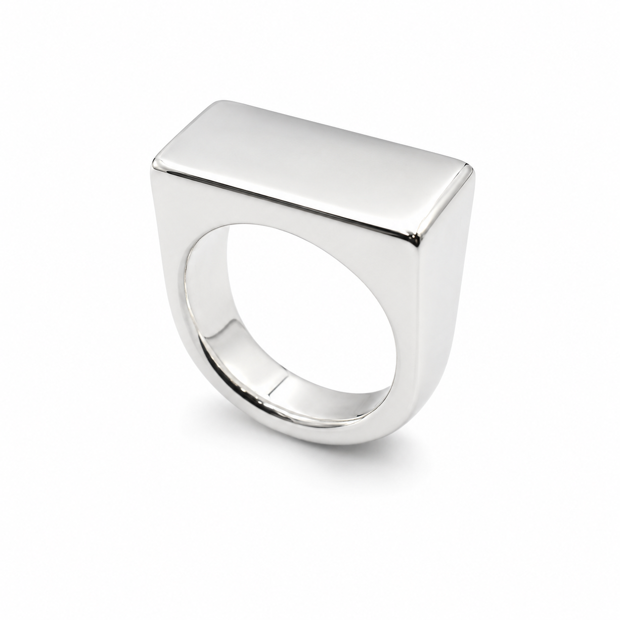 MONOLITH RING — ΔΑΧΤΥΛΙΔΙ ΑΣΗΜΙ 925 ELECTROFORMING ΓΥΑΛΙΣΤΕΡΟ ΓΕΩΜΕΤΡΙΚΟ