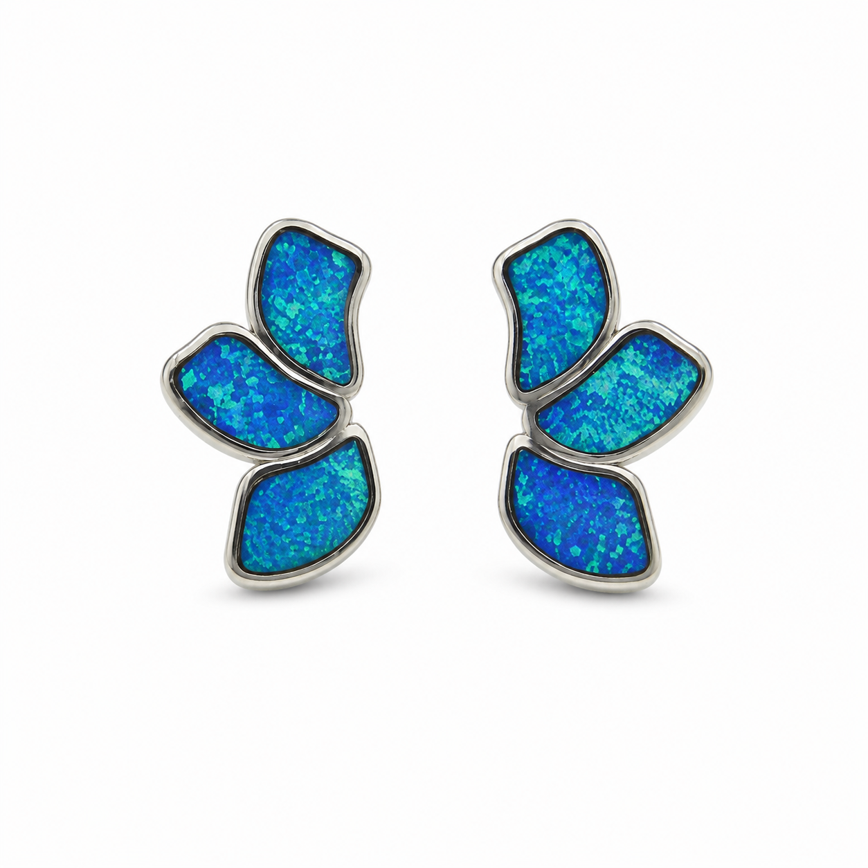 WING PETAL OPAL EARRINGS — ΣΚΟΥΛΑΡΙΚΙΑ ΑΣΗΜΙ 925 ΚΑΡΦΩΤΑ ΜΕ ΦΥΣΙΚΟ ΟΠΑΛΙΟ