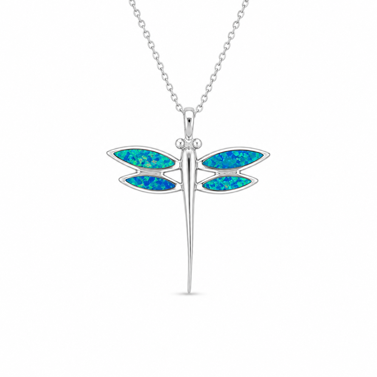 DRAGONFLY OPAL NECKLACE — ΚΟΛΙΕ ΑΣΗΜΙ 925 ΛΙΒΕΛΛΟΥΛΑ ΜΕ ΦΥΣΙΚΟ ΟΠΑΛΙΟ