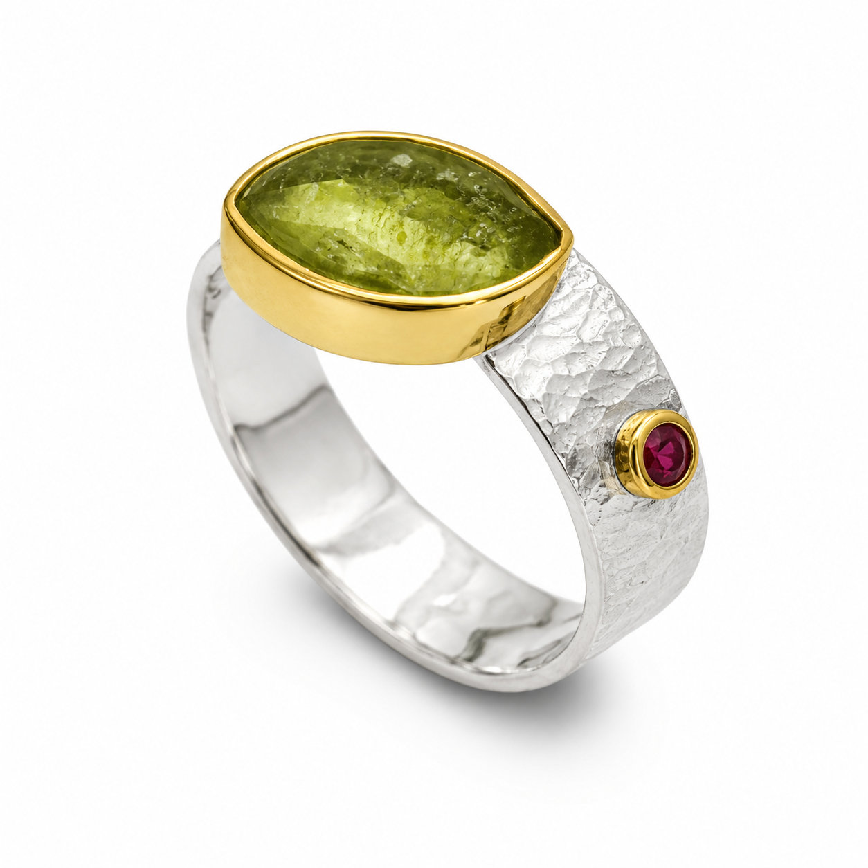 RAW DUO RING — ΔΑΧΤΥΛΙΔΙ ΑΣΗΜΙ 925 ΣΦΥΡΗΛΑΤΟ ΜΕ ΦΥΣΙΚΟ ΑΧΑΤΗ ΚΑΙ ΓΡΑΝΑΔΑ
