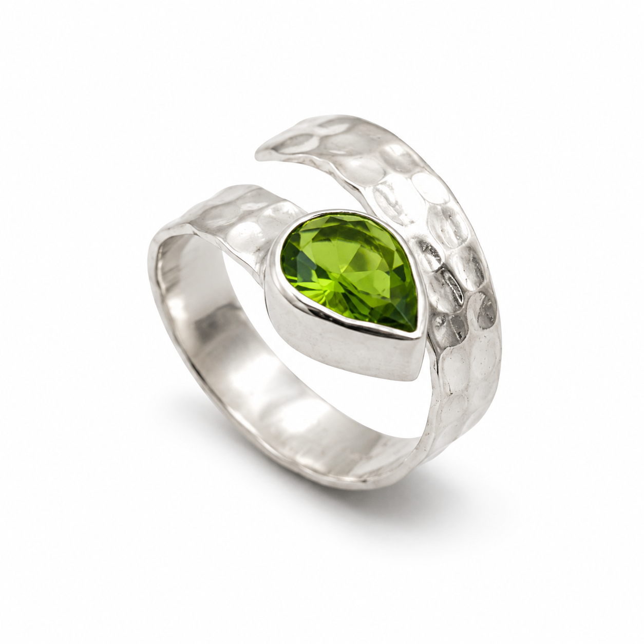 HAMMERED LEAF AGATE RING — ΔΑΧΤΥΛΙΔΙ ΑΣΗΜΙ 925 ΣΦΥΡΗΛΑΤΟ ΜΕ ΦΥΣΙΚΟ ΑΧΑΤΗ