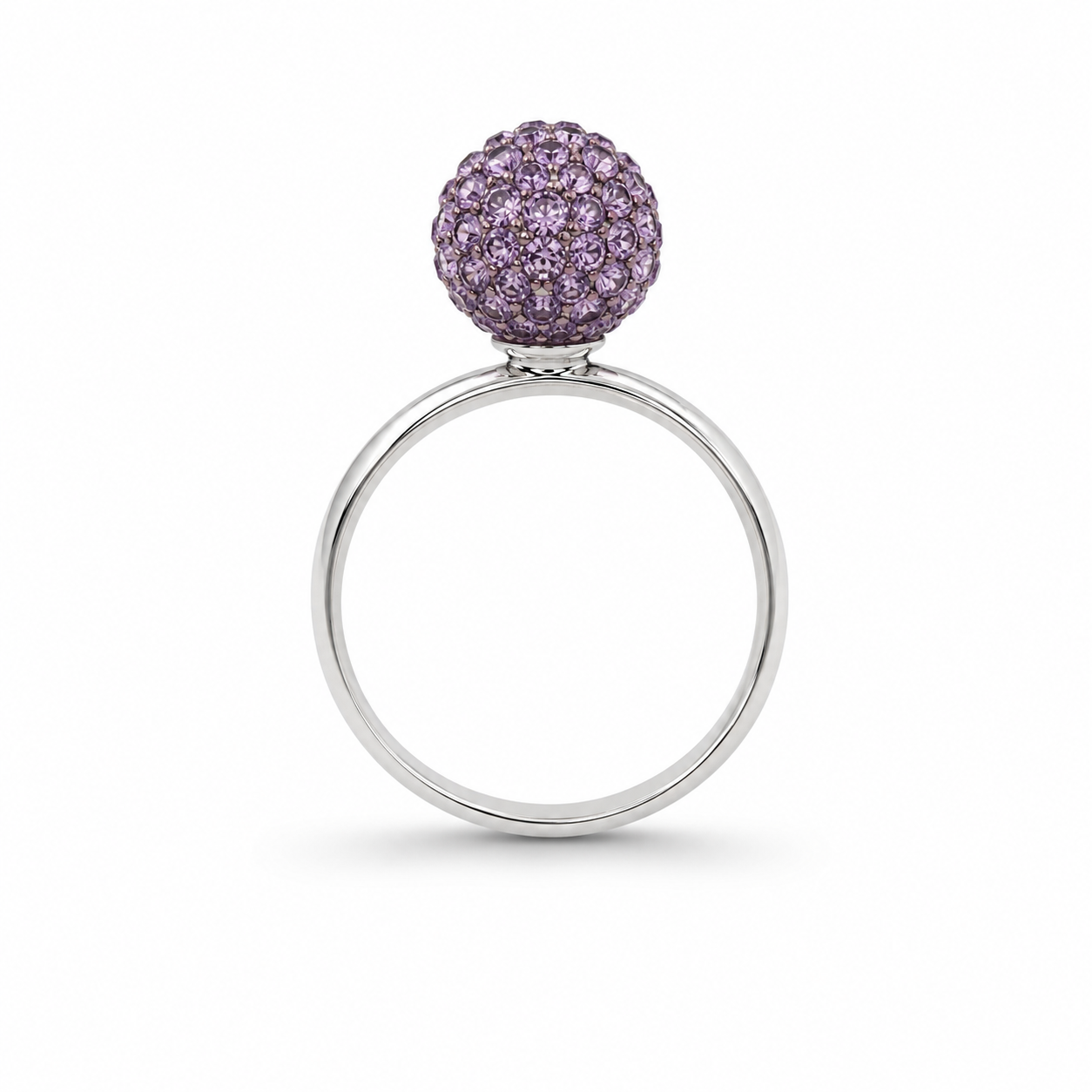 SPARKLE ORB RING — ΔΑΧΤΥΛΙΔΙ ΑΣΗΜΙ 925 ΣΦΑΙΡΙΚΟ ΜΕ ΜΩΒ ΖΙΡΓΚΟΝ