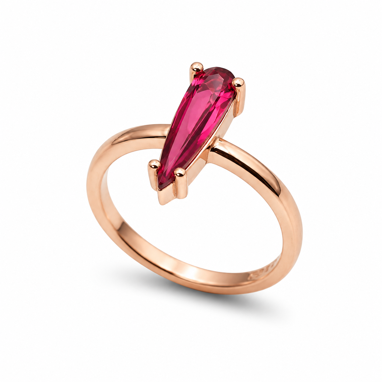 PINK DAGGER RING — ΔΑΧΤΥΛΙΔΙ ΑΣΗΜΙ 925 ROSE GOLD ΜΕ ΡΟΖ ΖΙΡΓΚΟΝ