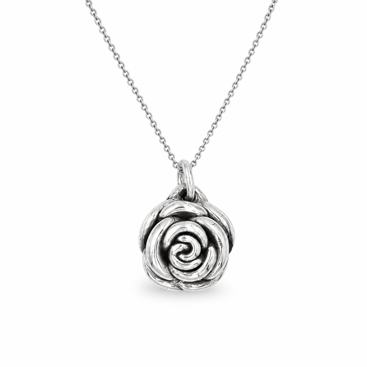 ROSE BLOOM NECKLACE — ΚΟΛΙΕ ΑΣΗΜΙ 925 ELECTROFORMING ΣΕ ΣΧΗΜΑ ΤΡΙΑΝΤΑΦΥΛΛΟΥ