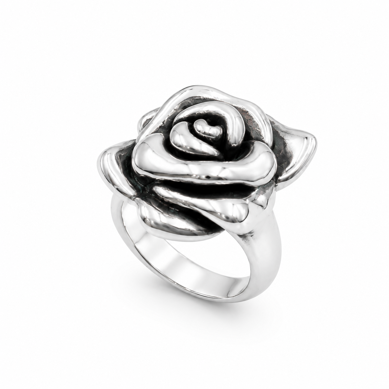 ROSE BLOOM RING — ΔΑΧΤΥΛΙΔΙ ΑΣΗΜΙ 925 ELECTROFORMING ΣΕ ΣΧΗΜΑ ΤΡΙΑΝΤΑΦΥΛΛΟΥ