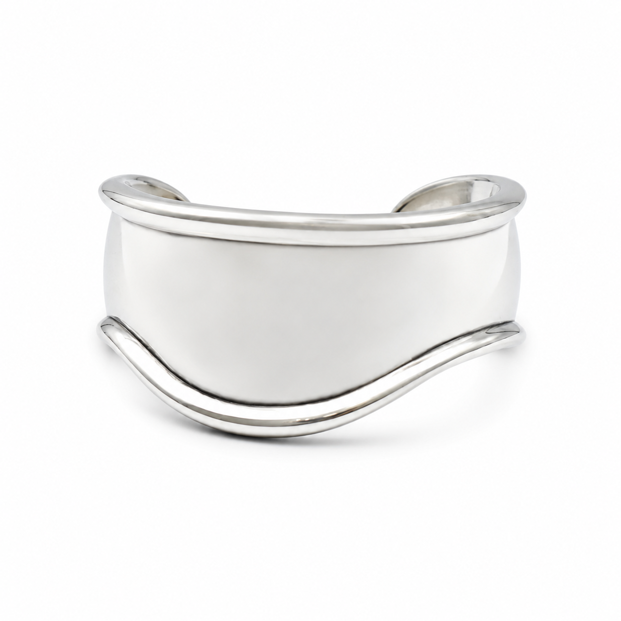 WAVE CUFF RING — ΔΑΧΤΥΛΙΔΙ ΑΣΗΜΙ 925 ELECTROFORMING ΚΥΡΤΟ ΦΑΡΔΙ