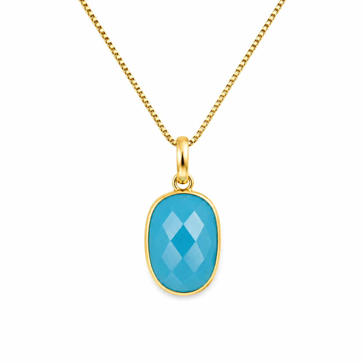 FACETED AQUAMARINE NECKLACE — ΚΟΛΙΕ ΑΣΗΜΙ 925 ΕΠΙΧΡΥΣΟ ΜΕ ΑΚΟΥΑΜΑΡΙΝΑ