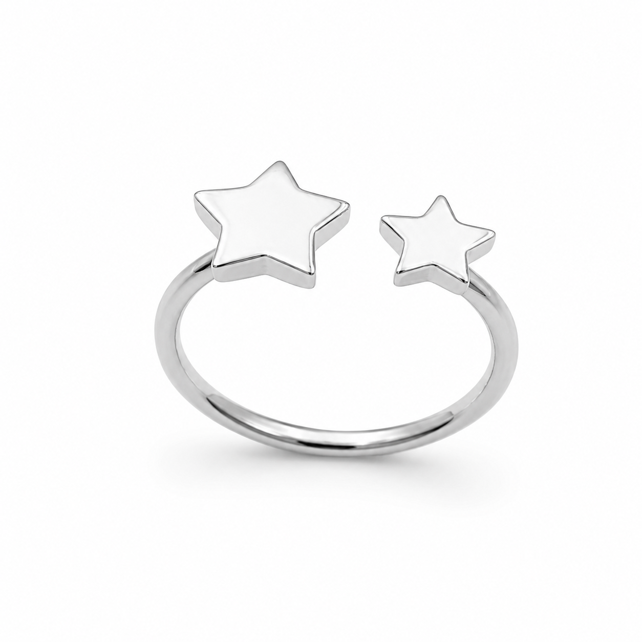 DOUBLE STAR RING — ΔΑΧΤΥΛΙΔΙ ΑΣΗΜΙ 925 ΜΕ ΔΥΟ ΑΣΤΕΡΙΑ