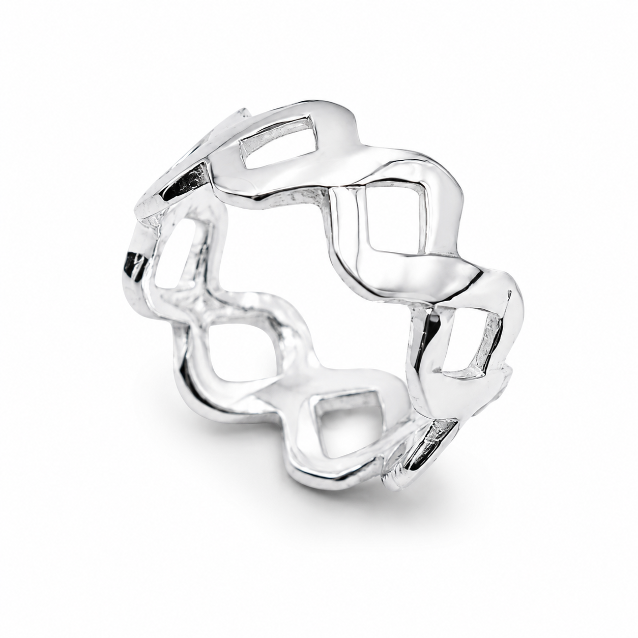 CHAIN LINK ETERNITY RING — ΔΑΧΤΥΛΙΔΙ ΑΣΗΜΙ 925 ΜΕ ΣΧΕΔΙΟ ΑΛΥΣΙΔΑΣ