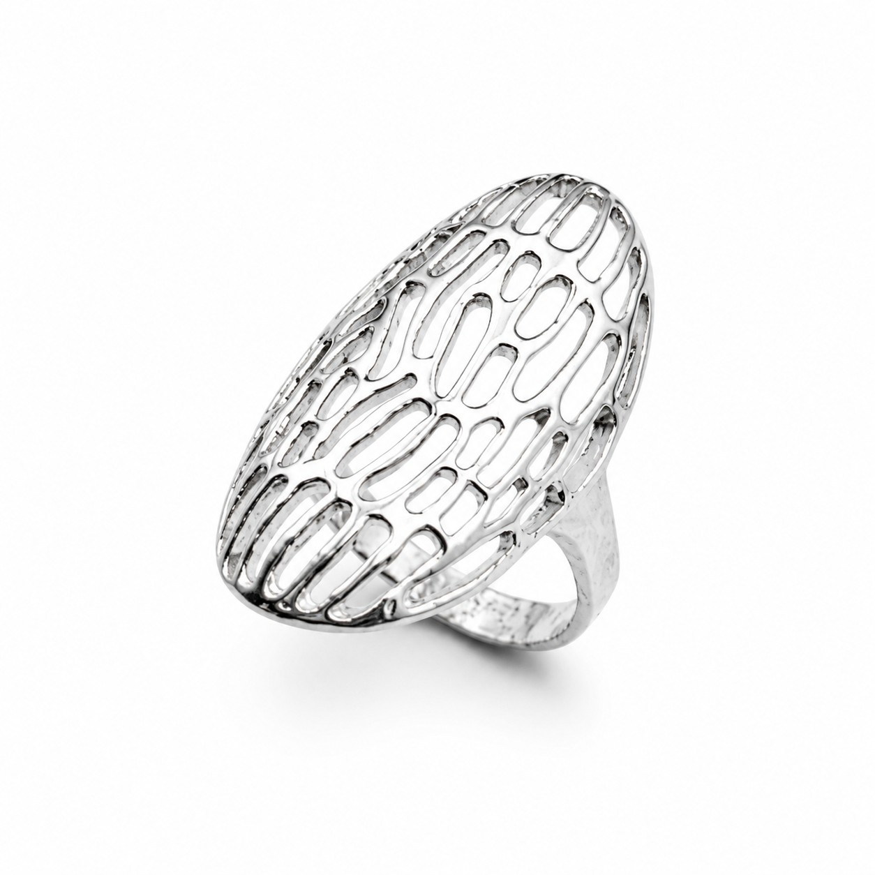 HONEYCOMB OVAL RING — ΔΑΧΤΥΛΙΔΙ ΑΣΗΜΙ 925
