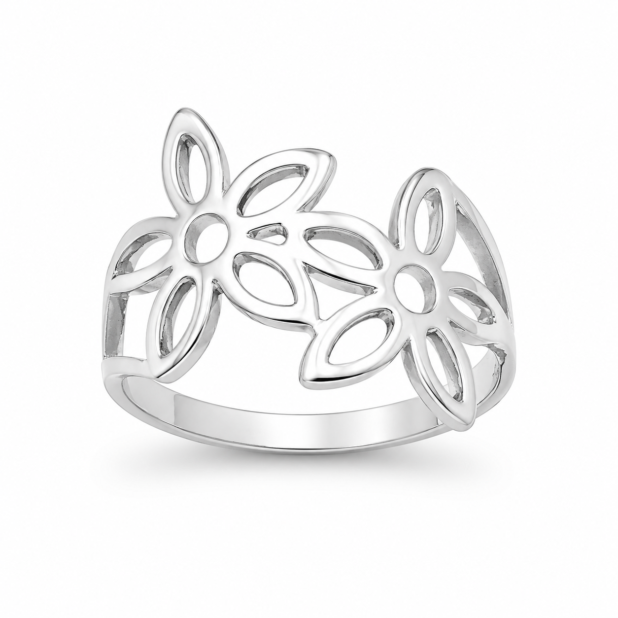 TWIN DAISY RING — ΔΑΧΤΥΛΙΔΙ ΑΣΗΜΙ 925 ΜΕ ΔΙΠΛΟ ΛΟΥΛΟΥΔΙ