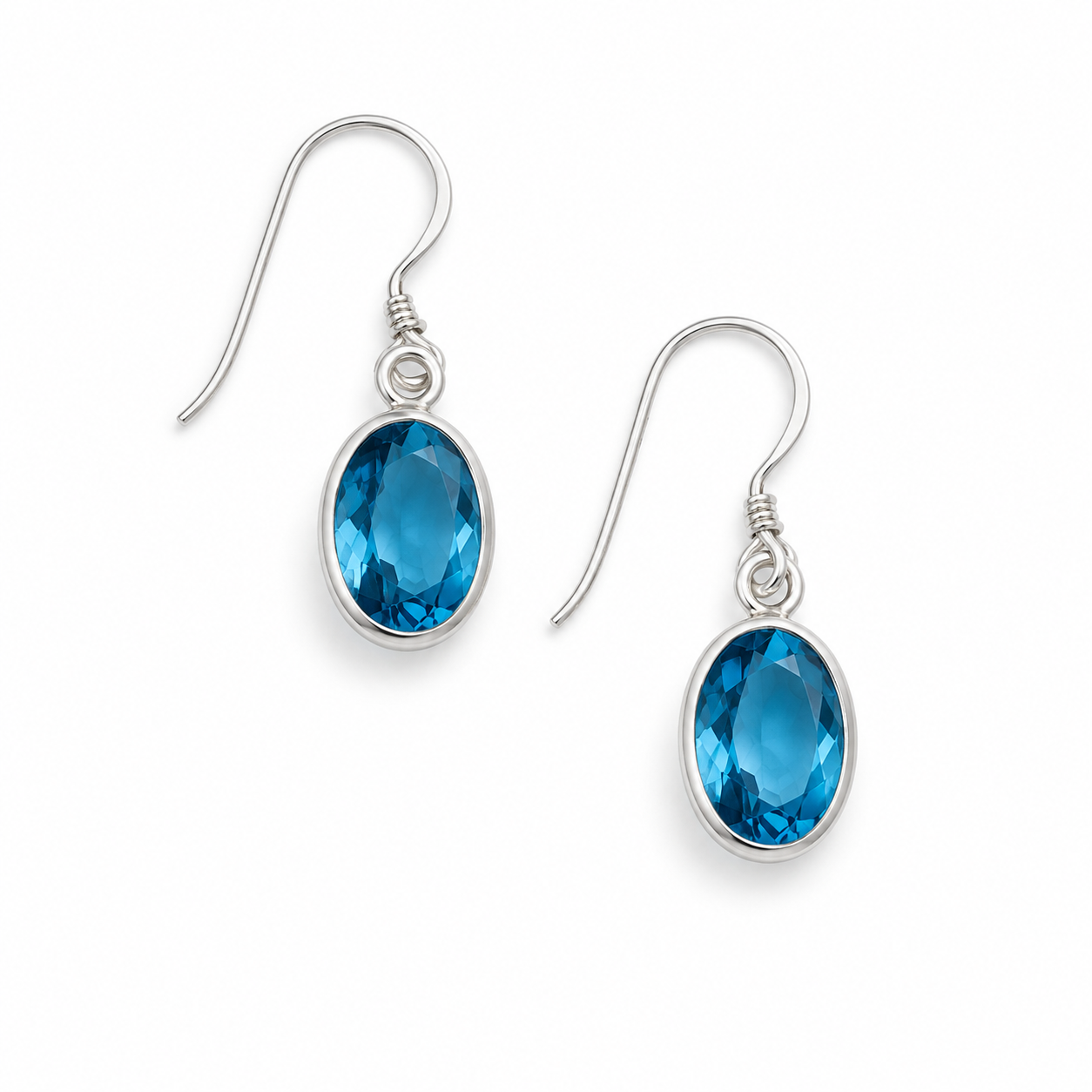 BLUE CRYSTAL DROP EARRINGS — ΣΚΟΥΛΑΡΙΚΙΑ ΑΣΗΜΙ 925 ΚΡΕΜΑΣΤΑ ΜΕ ΜΠΛΕ ΚΡΥΣΤΑΛΛΟ