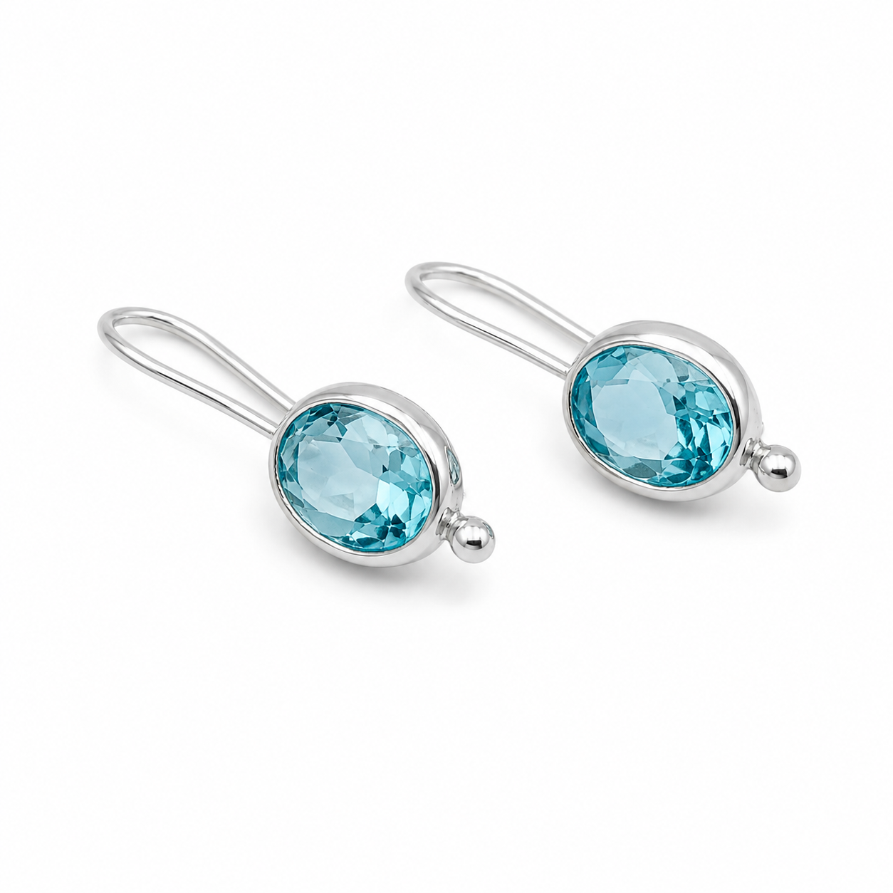 AQUAMARINE DROP HOOK EARRINGS — ΣΚΟΥΛΑΡΙΚΙΑ ΑΣΗΜΙ 925 ΜΕ ΦΥΣΙΚΗ ΑΚΟΥΑΜΑΡΙΝΑ
