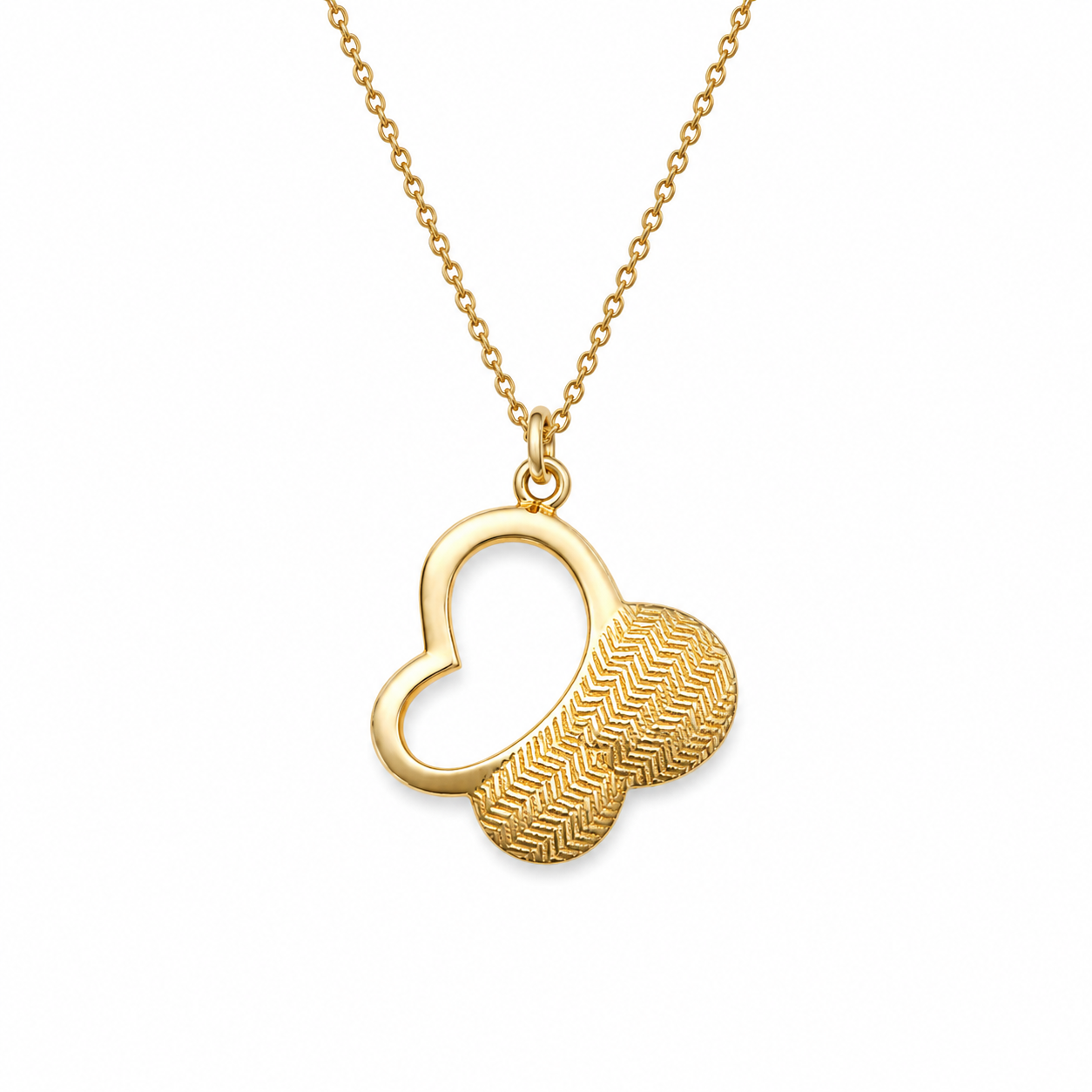 TEXTURED BUTTERFLY NECKLACE — ΚΟΛΙΕ ΑΣΗΜΙ 925 ΕΠΙΧΡΥΣΟ ΠΕΤΑΛΟΥΔΑ ΜΕ ΑΝΑΓΛΥΦΗ ΥΦΗ