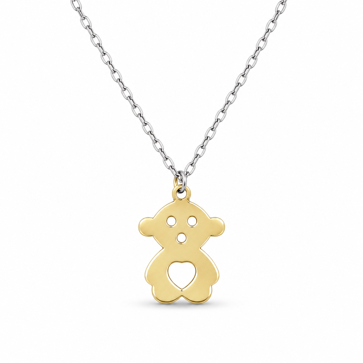 TEDDY BEAR CHARM NECKLACE — ΠΑΙΔΙΚΟ ΚΟΛΙΕ ΑΣΗΜΙ 925 ΕΠΙΧΡΥΣΟ ΑΡΚΟΥΔΑΚΙ