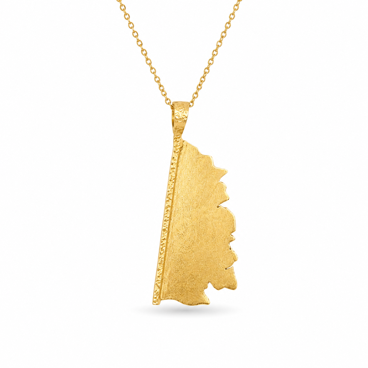 GOLD LEAF SILHOUETTE NECKLACE — ΚΟΛΙΕ ΑΣΗΜΙ 925 ΕΠΙΧΡΥΣΟ ΦΥΛΛΟ ΣΚΑΛΙΣΤΟ