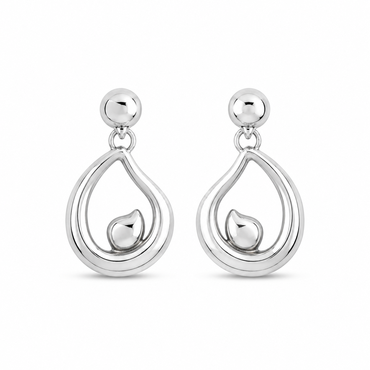 TEARDROP HOOP EARRINGS — ΣΚΟΥΛΑΡΙΚΙΑ ΑΣΗΜΙ 925 ΡΟΔΙΟ ΣΧΗΜΑ ΔΑΚΡΥ ELECTROFORMING