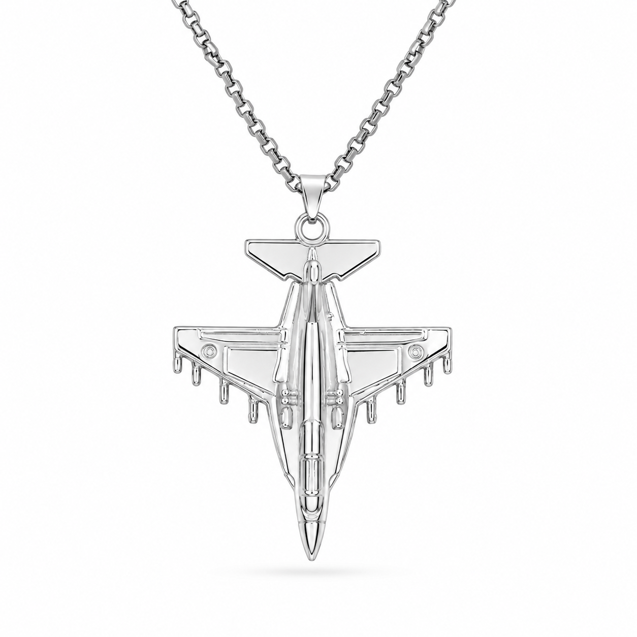 FIGHTER JET PENDANT — ΑΝΔΡΙΚΟ ΚΟΛΙΕ ΜΑΧΗΤΙΚΟ ΑΕΡΟΠΛΑΝΟ ΑΤΣΑΛΙ
