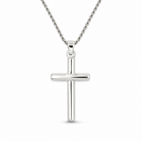 TUBE CROSS PENDANT — ΑΝΔΡΙΚΟ ΚΟΛΙΕ ΣΤΑΥΡΟΣ ΑΣΗΜΙ 925 ΚΥΛΙΝΔΡΙΚΕΣ ΚΕΡΑΙΕΣ