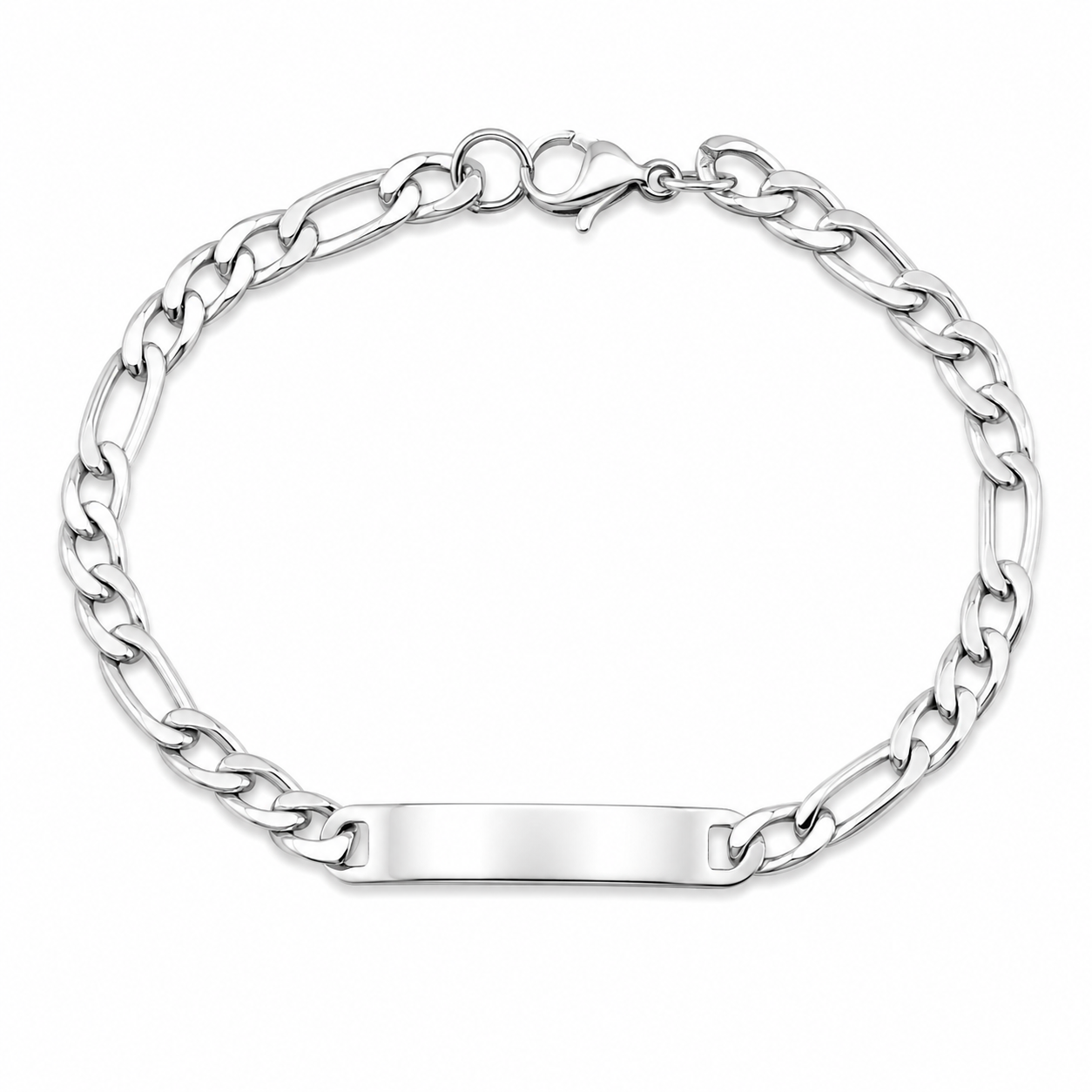 ID PLATE FIGARO BRACELET — ΑΝΔΡΙΚΟ ΒΡΑΧΙΟΛΙ ΑΤΣΑΛΙ ΤΑΥΤΟΤΗΤΑ FIGARO ΑΛΥΣΙΔΑ
