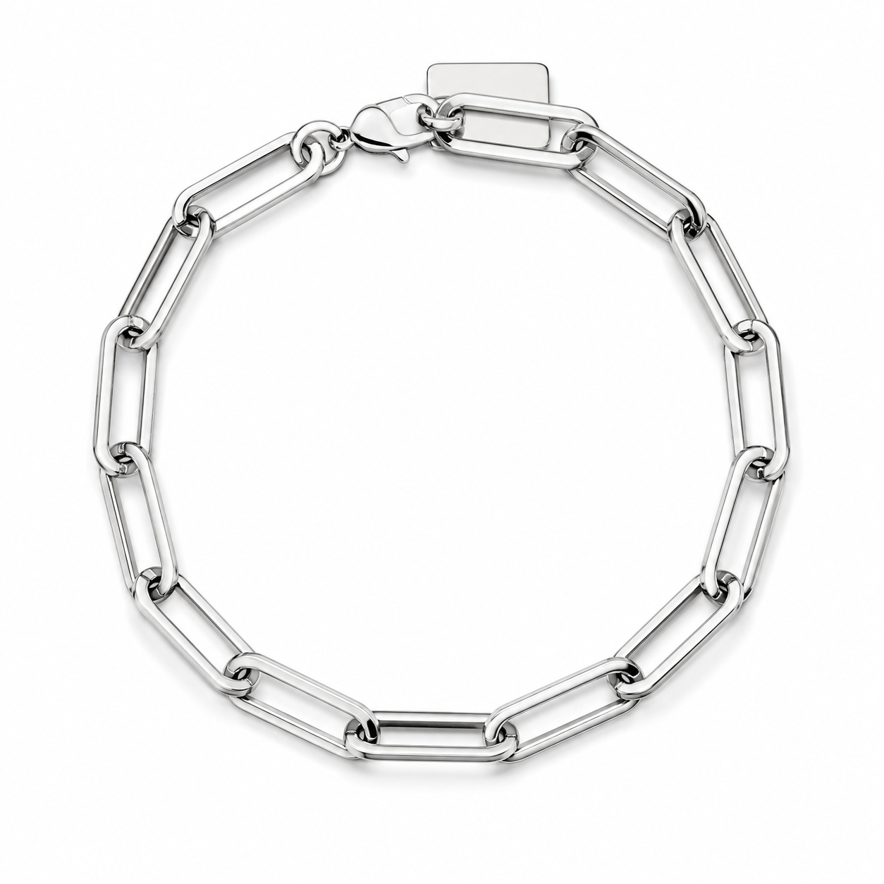 PAPERCLIP CHAIN BRACELET — ΑΝΔΡΙΚΟ ΒΡΑΧΙΟΛΙ ΑΣΗΜΙ 925 PAPERCLIP ΧΟΝΤΡΟ