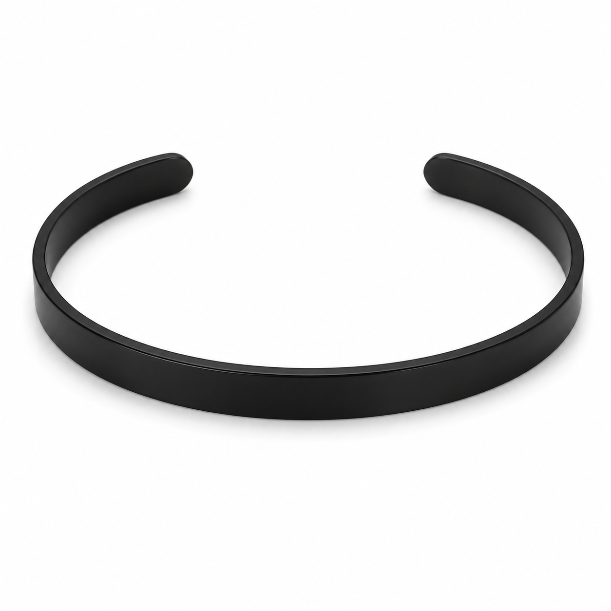 BLACK FLAT CUFF BANGLE — ΑΝΔΡΙΚΟ BANGLE ΜΑΥΡΟ ΛΕΙΟ ΕΠΙΠΕΔΟ