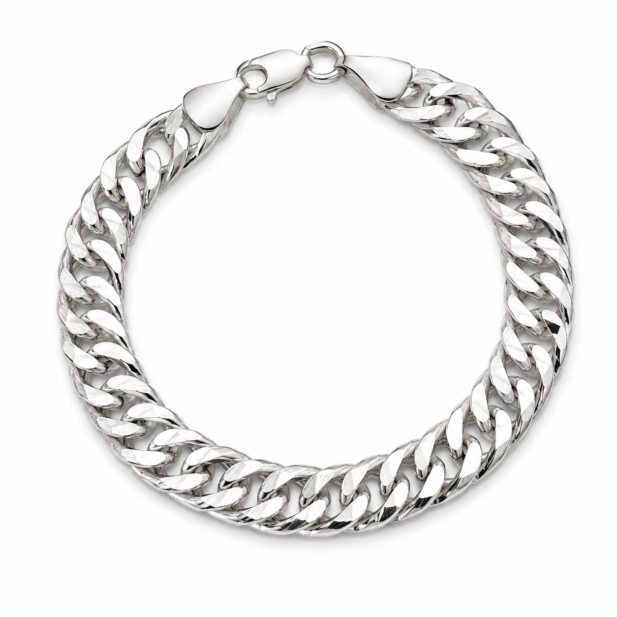 WIDE CURB CHAIN BRACELET — ΑΝΔΡΙΚΟ ΒΡΑΧΙΟΛΙ ΑΣΗΜΙ 925 CURB ΦΑΡΔΥ