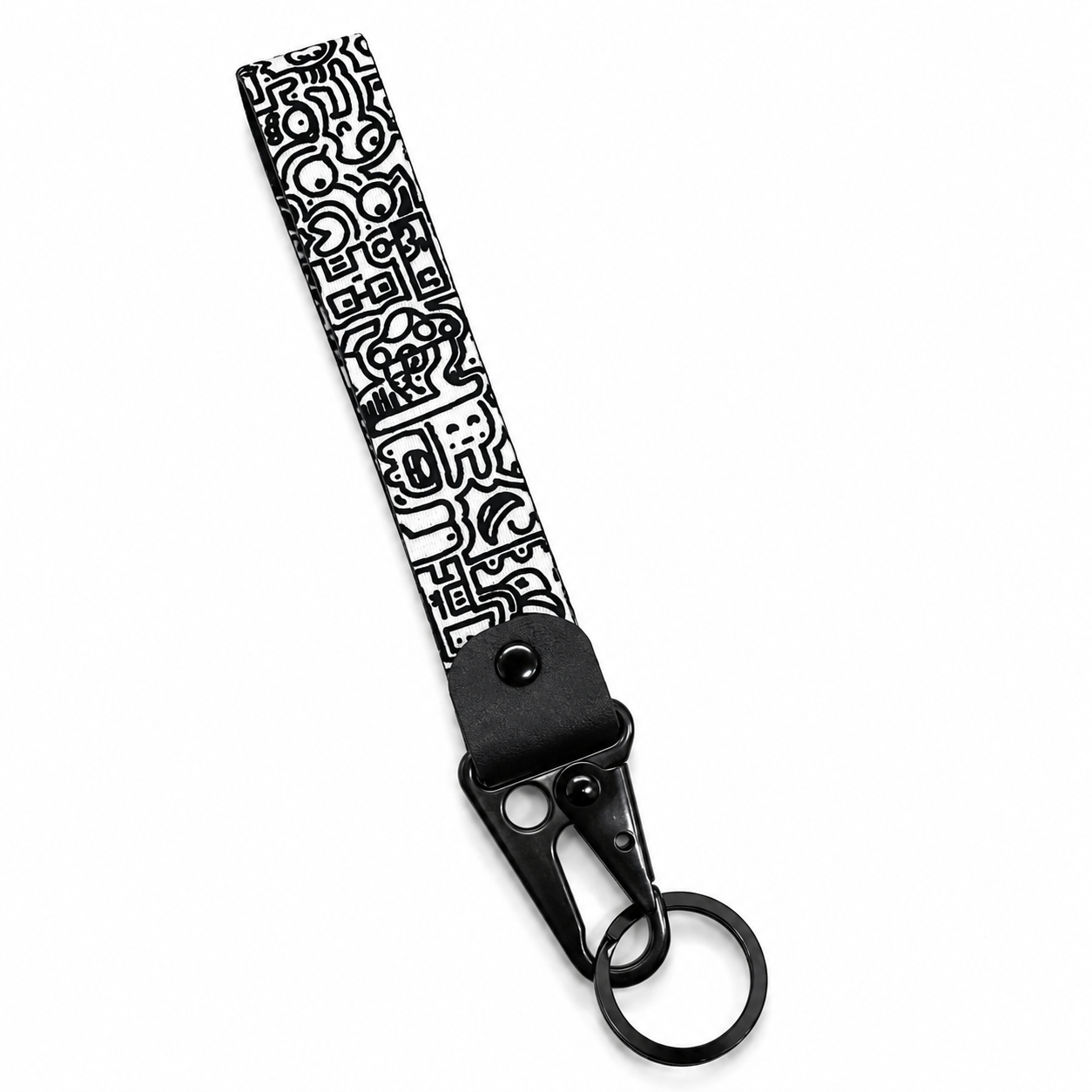 GRAFFITI WRIST STRAP KEYCHAIN — ΜΠΡΕΛΟΚ ΛΟΥΡΑΚΙ ΚΑΡΠΟΥ GRAFFITI ΜΑΥΡΟ ΑΣΠΡΟ