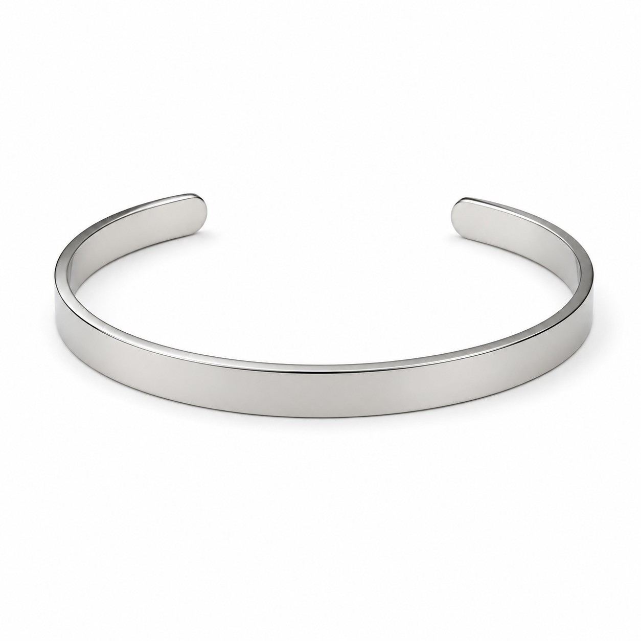 FLAT CUFF BANGLE — ΑΝΔΡΙΚΟ BANGLE ΕΠΙΠΕΔΟ ΛΕΙΟ ΑΣΗΜΙ