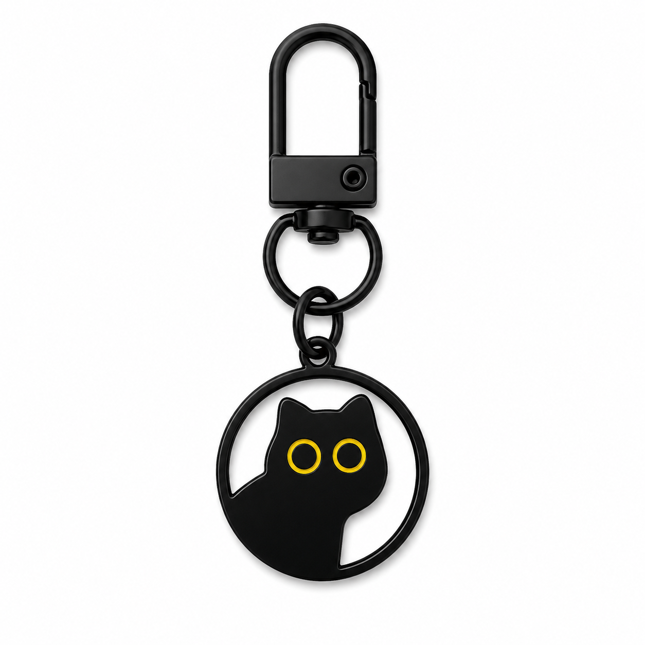 BLACK CAT KEYCHAIN — ΜΠΡΕΛΟΚ ΜΑΥΡΗ ΓΑΤΑ ΜΕ ΚΙΤΡΙΝΑ ΜΑΤΙΑ