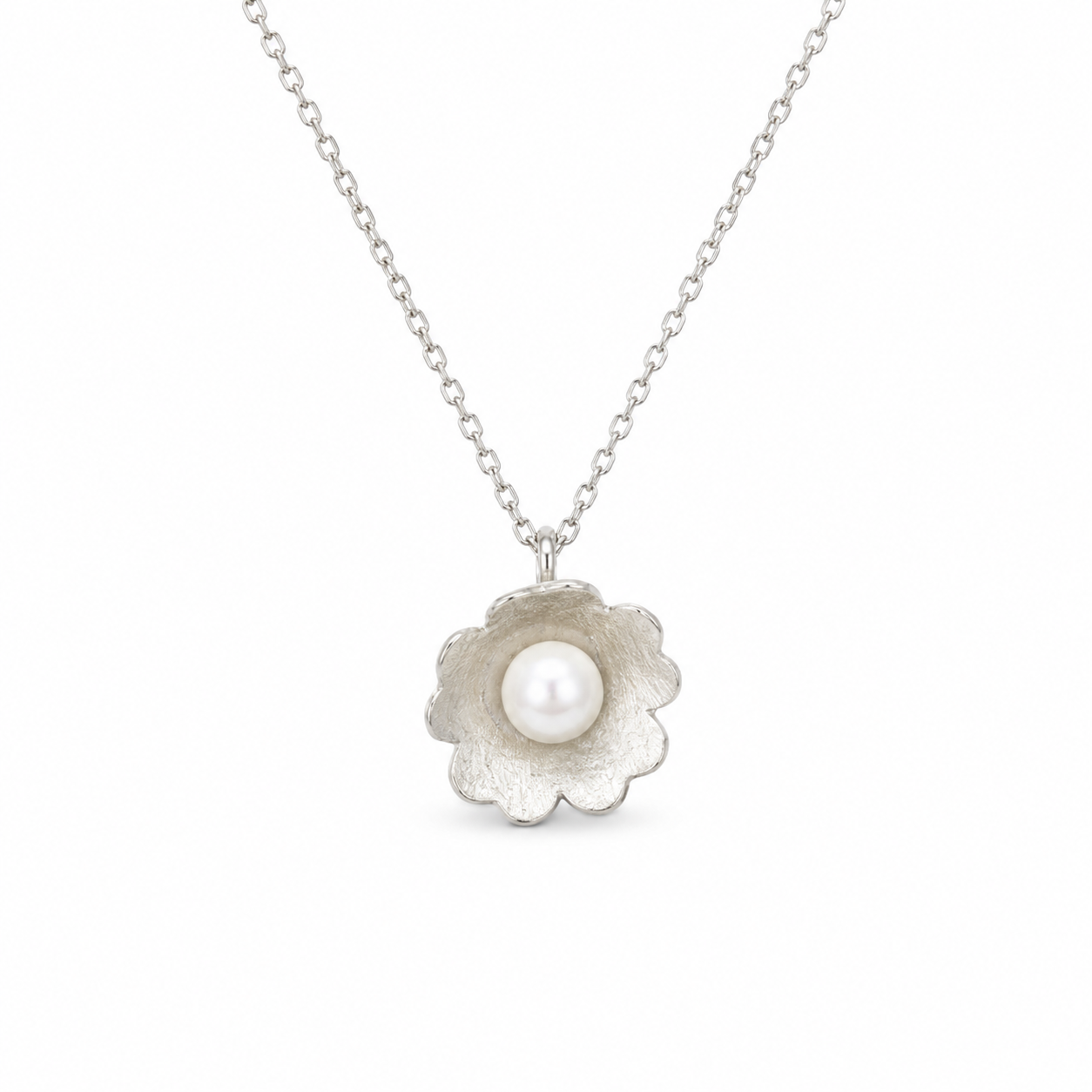 BLOSSOM PEARL — ΚΟΛΙΕ ΑΣΗΜΙ 925 ΧΕΙΡΟΠΟΙΗΤΟ ΣΧΗΜΑ ΛΟΥΛΟΥΔΙΟΥ ΜΕ ΜΑΡΓΑΡΙΤΑΡΙ