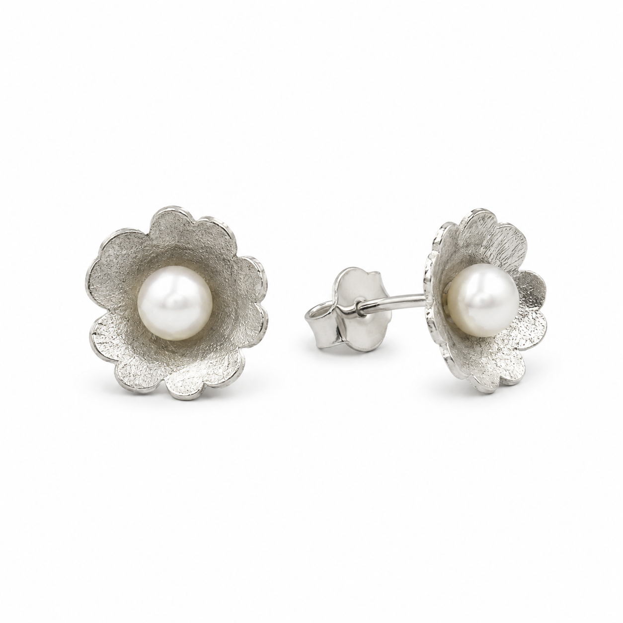 BLOSSOM PEARL — ΣΚΟΥΛΑΡΙΚΙΑ ΚΑΡΦΩΤΑ ΑΣΗΜΙ 925 ΧΕΙΡΟΠΟΙΗΤΑ ΣΧΗΜΑ ΛΟΥΛΟΥΔΙΟΥ ΜΕ ΜΑΡΓΑΡΙΤΑΡΙ