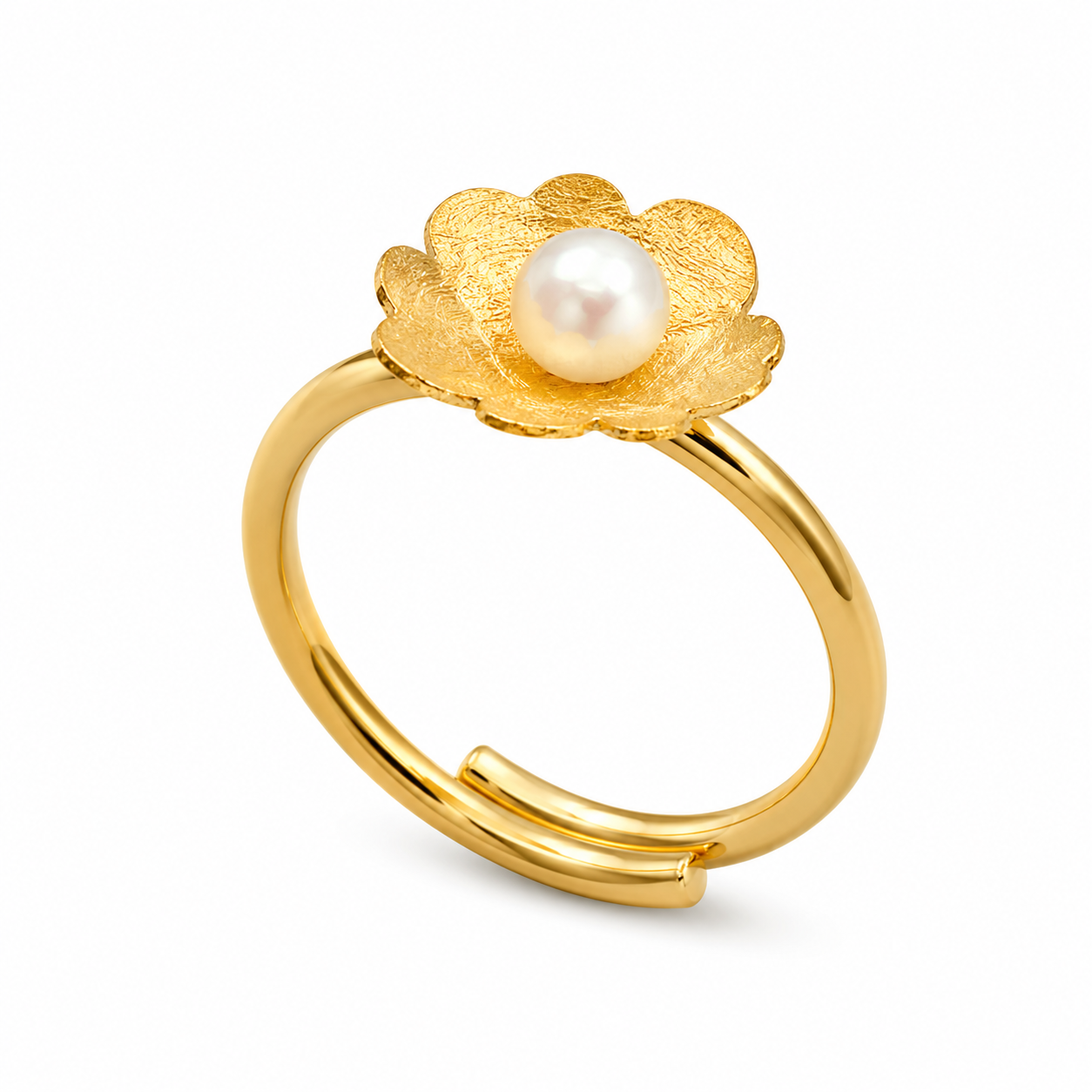 BLOSSOM PEARL — ΔΑΧΤΥΛΙΔΙ ΑΣΗΜΙ 925 ΕΠΙΧΡΥΣΩΜΕΝΟ ΧΕΙΡΟΠΟΙΗΤΟ ΣΧΗΜΑ ΛΟΥΛΟΥΔΙΟΥ ΜΕ ΜΑΡΓΑΡΙΤΑΡΙ ★