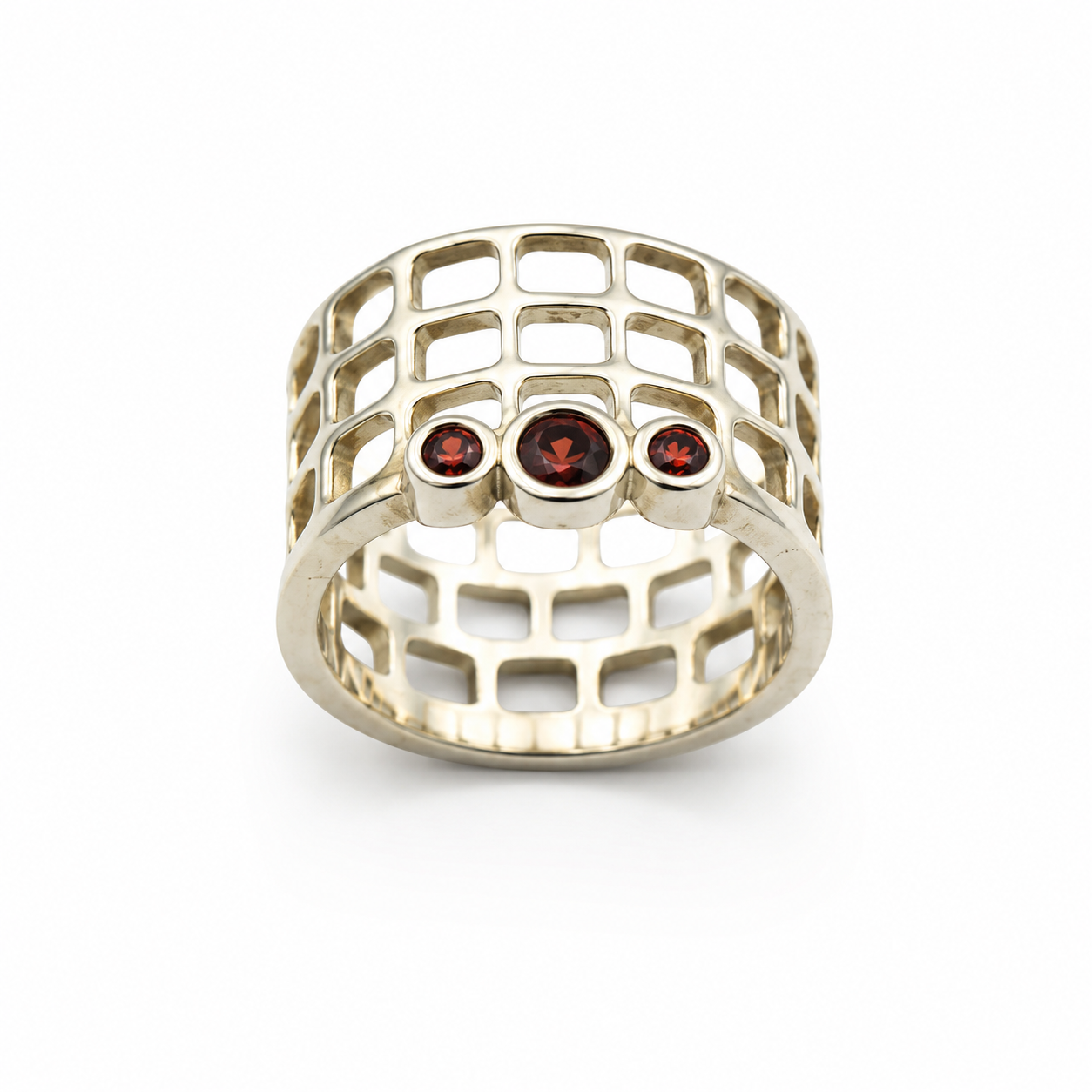 MESH CORAL — ΔΑΧΤΥΛΙΔΙ ΑΣΗΜΙ 925 ΔΙΧΤΥΩΤΟ ΣΧΕΔΙΟ ΜΕ ΚΟΡΑΛΙ