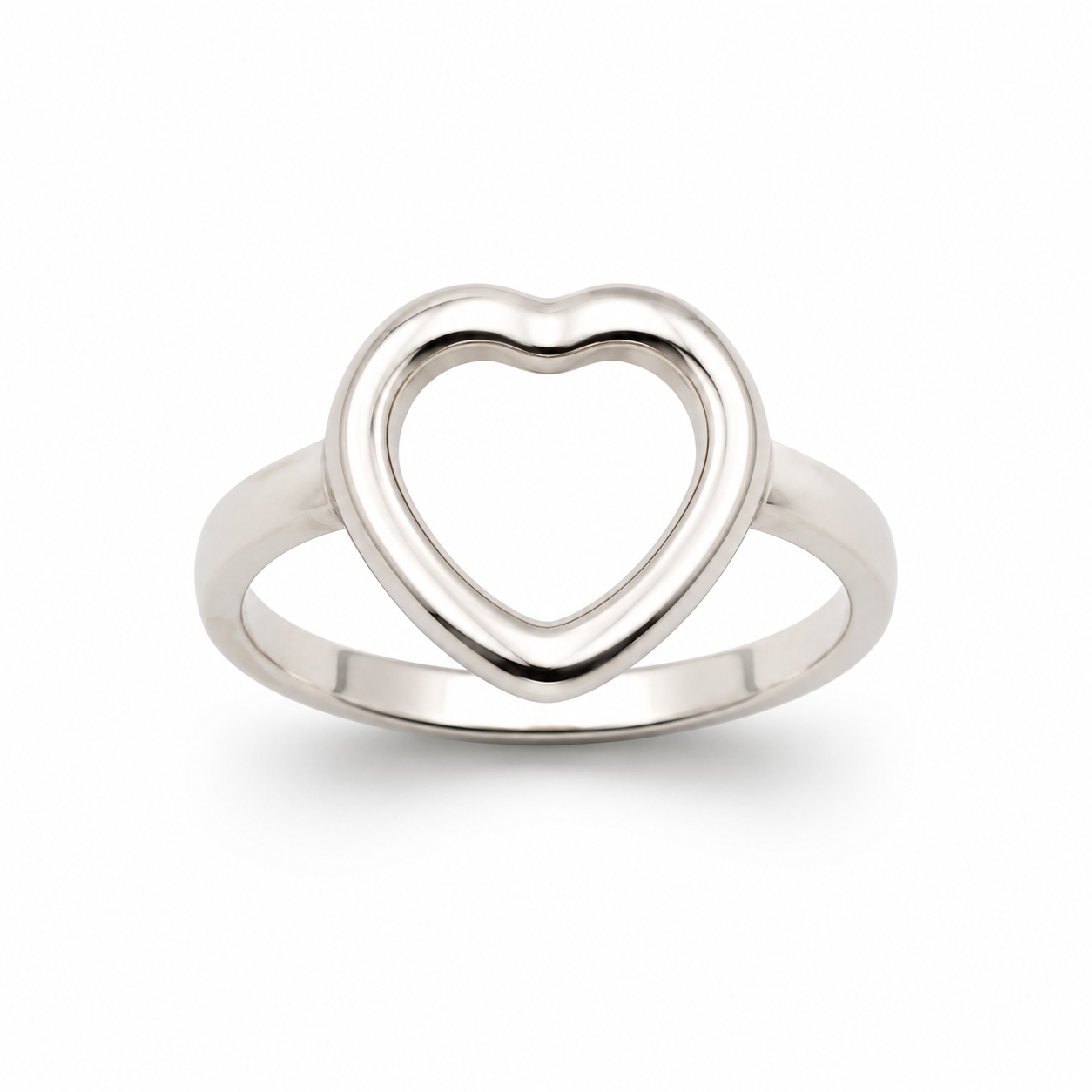 SIMPLE HEART OUTLINE — ΔΑΧΤΥΛΙΔΙ ΑΣΗΜΙ 925 ΑΝΟΙΧΤΗ ΚΑΡΔΙΑ ΛΙΤΟ ΣΧΕΔΙΟ