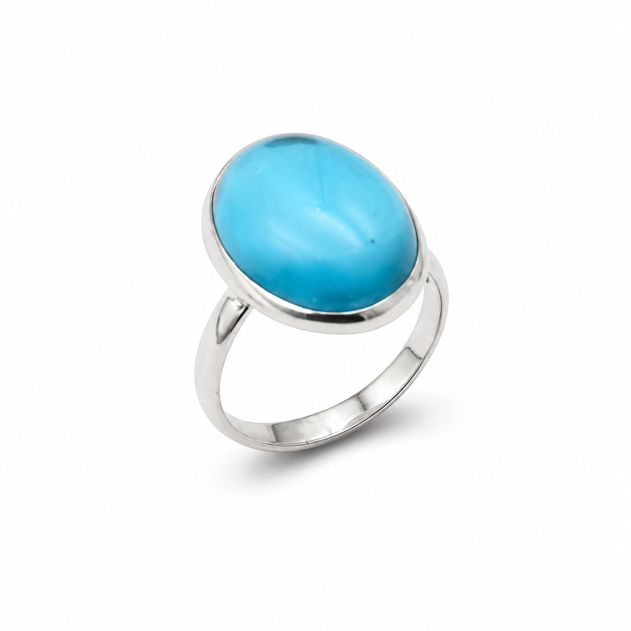 TURQUOISE CABOCHON — ΔΑΧΤΥΛΙΔΙ ΑΣΗΜΙ 925 ΜΕ ΤΙΡΚΟΥΑΖ