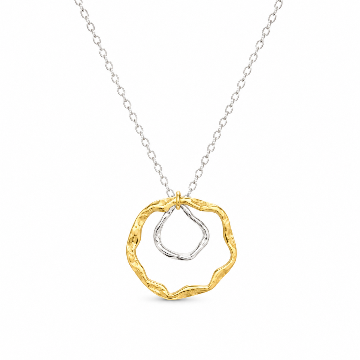 ORBIT RINGS — ΚΟΛΙΕ ΑΣΗΜΙ 925 ΔΙΧΡΩΜΟ ΔΙΠΛΟΣ ΚΥΚΛΟΣ ΣΦΥΡΗΛΑΤΟΣ