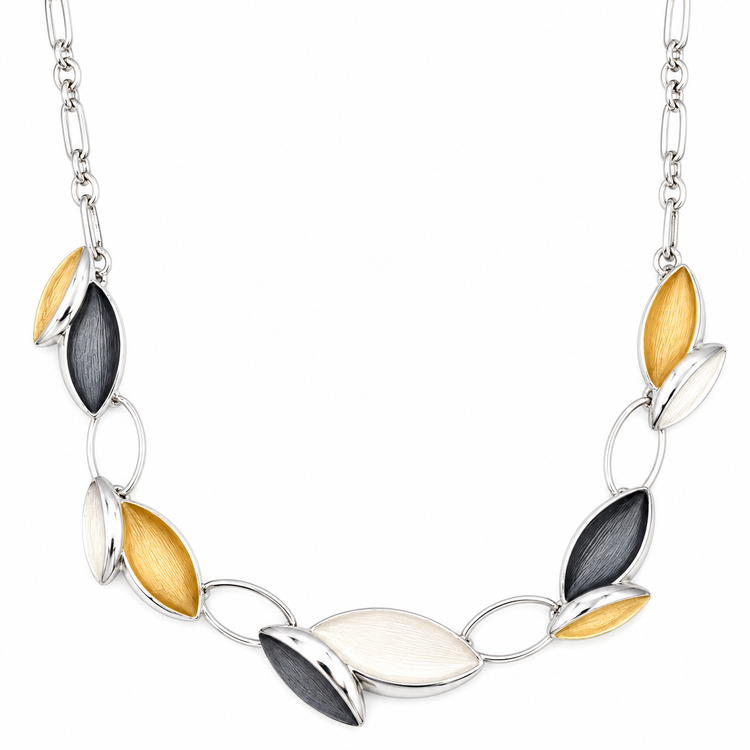 Χειροποίητο Κολιέ Marquise Φύλλα — Tricolor