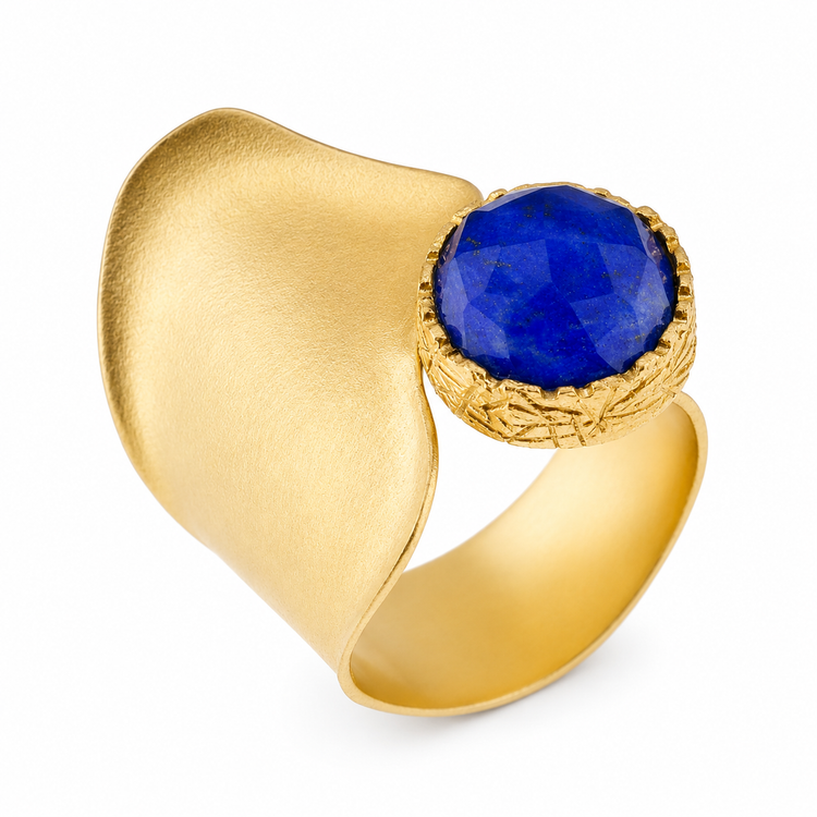 ΔΑΧΤΥΛΙΔΙ ΚΥΜΑ ΜΕ LAPIS LAZULI - ΑΣΗΜΙ 925
