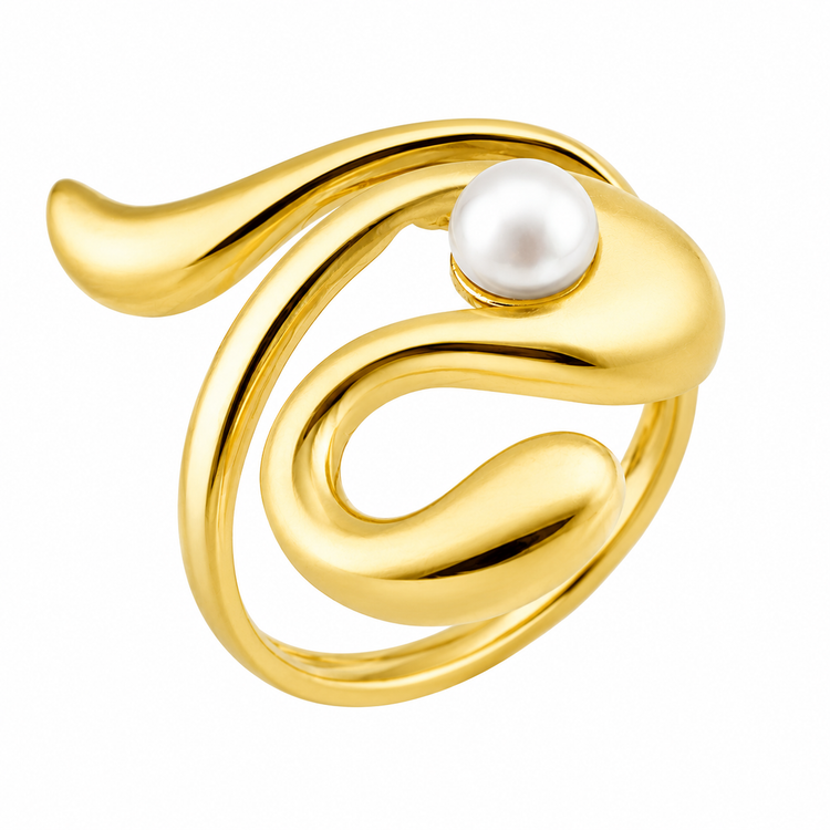 SERPENT & PEARL — ΧΕΙΡΟΠΟΙΗΤΟ ΔΑΧΤΥΛΙΔΙ ΜΕ ΦΥΣΙΚΟ ΜΑΡΓΑΡΙΤΑΡΙ