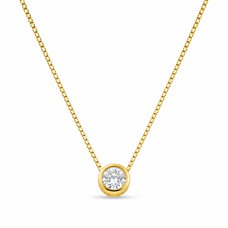 SOLITAIRE GOLD — ΚΟΛΙΕ ΜΟΝΟΠΕΤΡΟ ΖΙΡΓΚΟΝ BEZEL