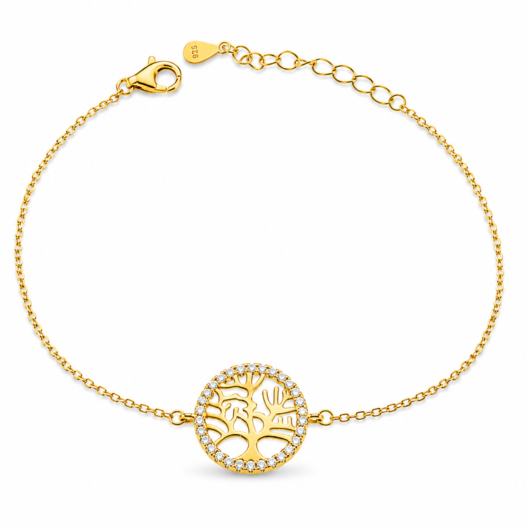 TREE OF LIFE BOLD GOLD — ΒΡΑΧΙΟΛΙ ΔΕΝΤΡΟ ΤΗΣ ΖΩΗΣ ΜΕ ΖΙΡΓΚΟΝ